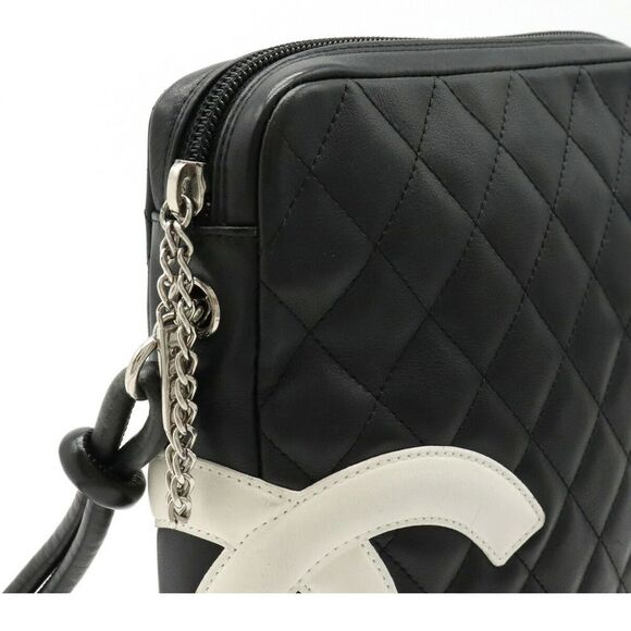Chanel Cambon Medium Shoulder Bag Diagonal Shoulder Black White - Picture 7 of 8